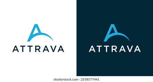 Bridge letter A logo, road A letter logo, arrow A letter logo