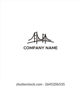 bridge line art abstract logo