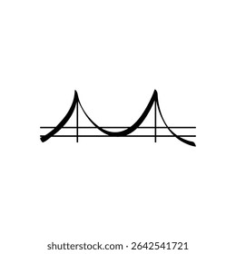 bridge line art business travel logo design