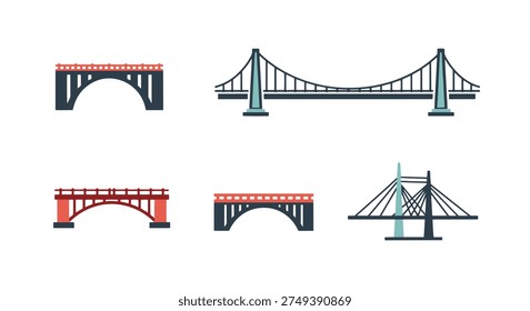 Bridge Line art dynamic creative tone vector