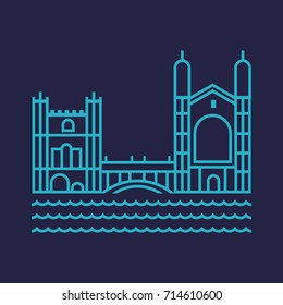 Bridge line art illustrations landmarks