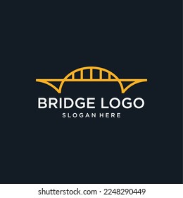 diseño de logotipo de arte de línea puente