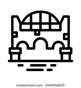 bridge line icon illustration vector graphic. Simple element illustration vector graphic, suitable for app, websites, and presentations isolated on white background
