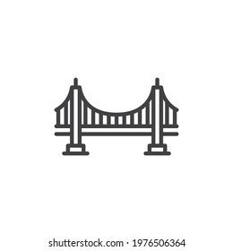 Bridge line icon. linear style sign for mobile concept and web design. Bridge outline vector icon. Symbol, logo illustration. Vector graphics