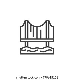 Bridge line icon, outline vector sign, linear style pictogram isolated on white. Symbol, logo illustration. Editable stroke