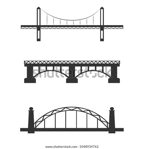 bridge line illustration set\
vector