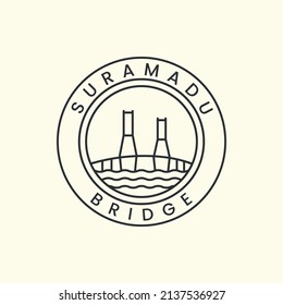 bridge line style logo icon template design. suramadu, vector illustration design
