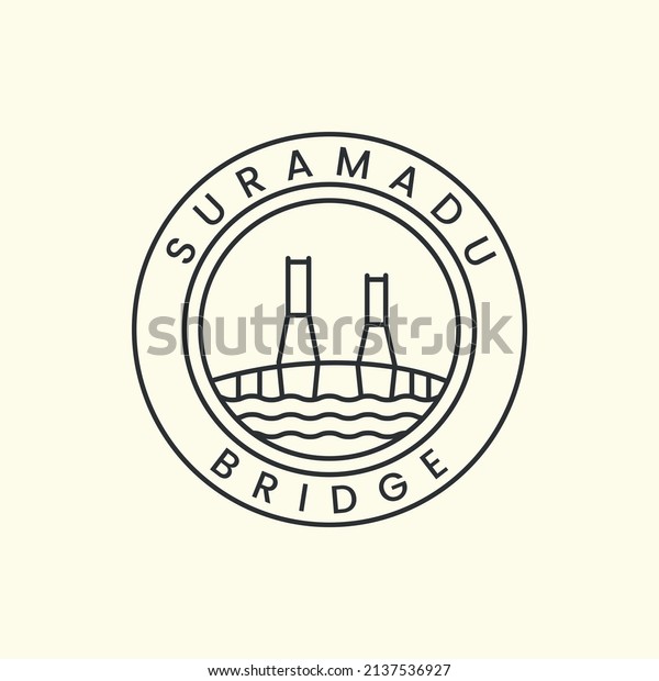 bridge line style logo icon template design.\
suramadu, vector illustration\
design