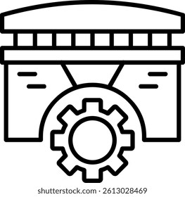 Bridge Line Vector Icon Design