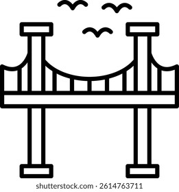 Bridge Line Vector Icon Design