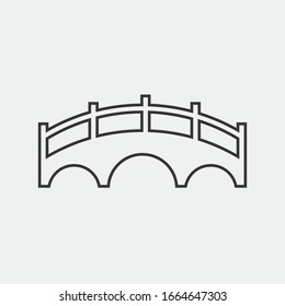 bridge line vector icon river