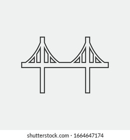 bridge  line vector icon for streams and river