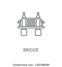 Bridge linear icon. Bridge concept stroke symbol design. Thin graphic elements vector illustration, outline pattern on a white background, eps 10.