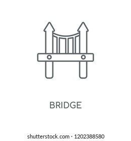 Bridge linear icon. Bridge concept stroke symbol design. Thin graphic elements vector illustration, outline pattern on a white background, eps 10.