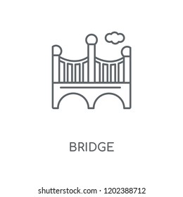 Bridge linear icon. Bridge concept stroke symbol design. Thin graphic elements vector illustration, outline pattern on a white background, eps 10.