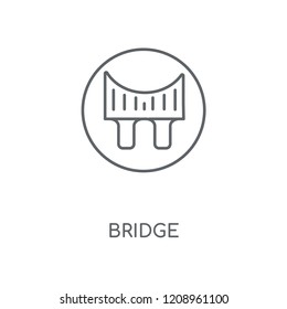 Bridge linear icon. Bridge concept stroke symbol design. Thin graphic elements vector illustration, outline pattern on a white background, eps 10.