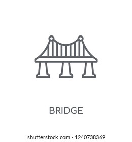 Bridge linear icon. Modern outline Bridge logo concept on white background from Architecture and Travel collection. Suitable for use on web apps, mobile apps and print media.