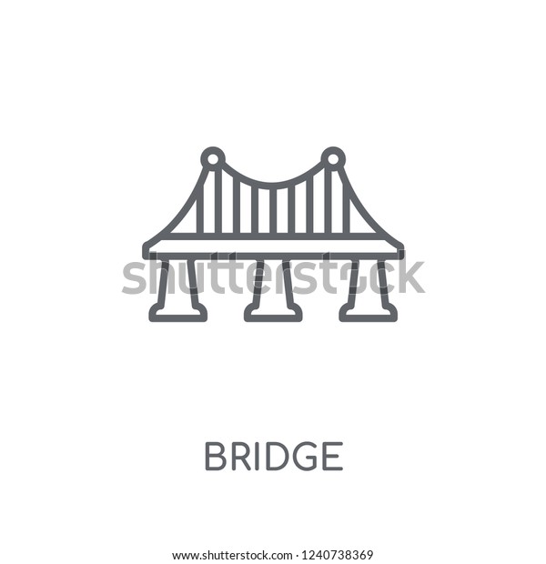 Bridge linear icon.\
Modern outline Bridge logo concept on white background from\
Architecture and Travel collection. Suitable for use on web apps,\
mobile apps and print\
media.
