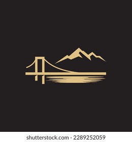 Bridge Lines Logo a minimal dan simple logo of bridge shape. Bridge Lines Logo also looks very elegant and stylish at same time. a combination of bridge with thin lines make this logo can work very we