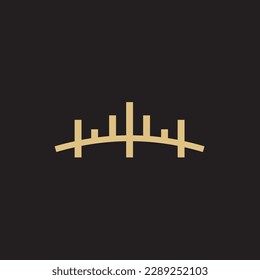 Bridge Lines Logo a minimal dan simple logo of bridge shape. Bridge Lines Logo also looks very elegant and stylish at same time. a combination of bridge with thin lines make this logo can work very we