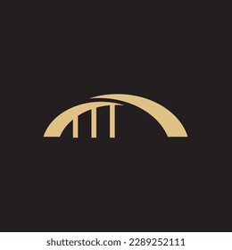 Bridge Lines Logo a minimal dan simple logo of bridge shape. Bridge Lines Logo also looks very elegant and stylish at same time. a combination of bridge with thin lines make this logo can work very we