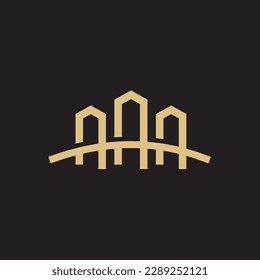 Bridge Lines Logo a minimal dan simple logo of bridge shape. Bridge Lines Logo also looks very elegant and stylish at same time. a combination of bridge with thin lines make this logo can work very we