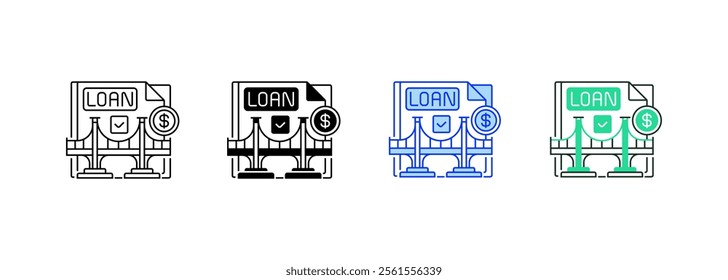 Bridge Loan Line Icon. linear style sign for mobile concept and web design. Outline vector icon.