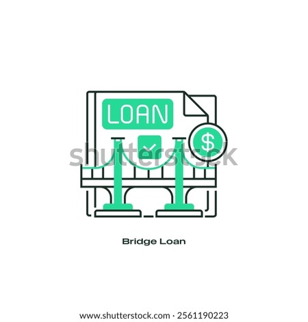 Bridge Loan Line Icon. linear style sign for mobile concept and web design. Outline vector icon.