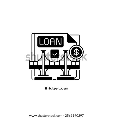 Bridge Loan Line Icon. linear style sign for mobile concept and web design. Outline vector icon.