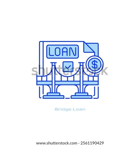 Bridge Loan Line Icon. linear style sign for mobile concept and web design. Outline vector icon.