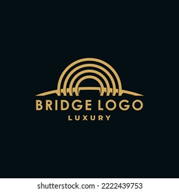 Bridge Logo Abstract Bridge Logo Vector Icon Illustration Line Outline Bridge Logo Template