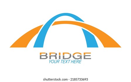 Bridge. Logo, brand, or sticker template for websites, apps, and theme design. Flat style