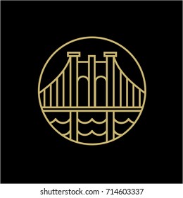 Bridge logo circle illustration line art