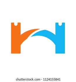 bridge logo. connection icon. architecture symbol. vector eps 08.