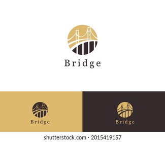 bridge logo creative circle sign symbol illustration vector business finance