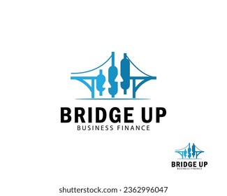 bridge logo creative connect business design concept financial growth market diagram design symbol arrow
