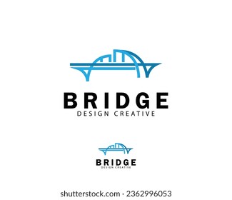 logotipo de puente conexión creativa línea de diseño de negocios creativa