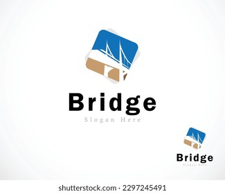bridge logo creative design modern business financial growth building