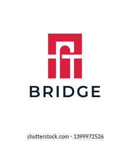 Bridge logo design concept. Universal bridge logo.