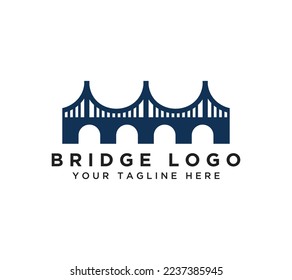Bridge-Logo-Design auf weißem Hintergrund, Vektorgrafik.