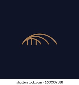 Bridge logo design with premium concept. Abstract bridge icon vector illustration