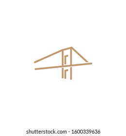 Bridge logo design with premium concept. Abstract bridge icon vector illustration
