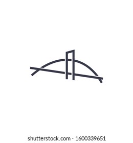Bridge logo design with premium concept. Abstract bridge icon vector illustration