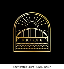 Bridge logo design and sun line art style