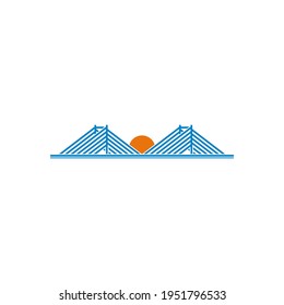 Bridge logo design vector illustration, Creative Bridge logo design concept template, symbols icons