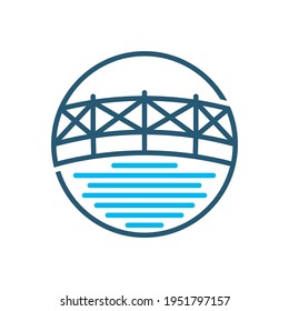 Bridge logo design vector illustration, Creative Bridge logo design concept template, symbols icons