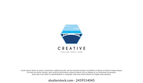 Bridge Logo Design vector illustration.