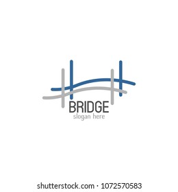 Bridge logo icon design template. Vector illustration