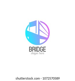 Bridge logo icon design template. Vector illustration