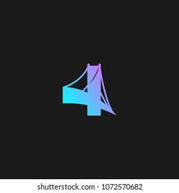 Bridge logo icon design template. Vector illustration